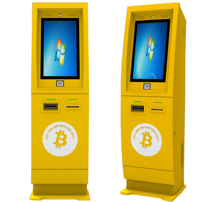 เครื่องชำระเงิน Bitcoin ขนาด 21.5 นิ้ว Crypto Coin Atm พร้อมโครงเหล็กป้องกันกรด