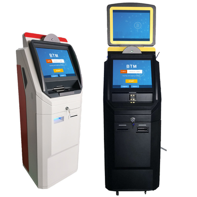 หน้าจอสัมผัสแบบ Capacitive Bitcoin ATM Cash Kiosk พร้อมเครื่องฝากเงินสด / เครื่องจ่าย